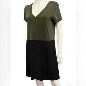 Anthropologie Dolan Olive Green and Black Dress